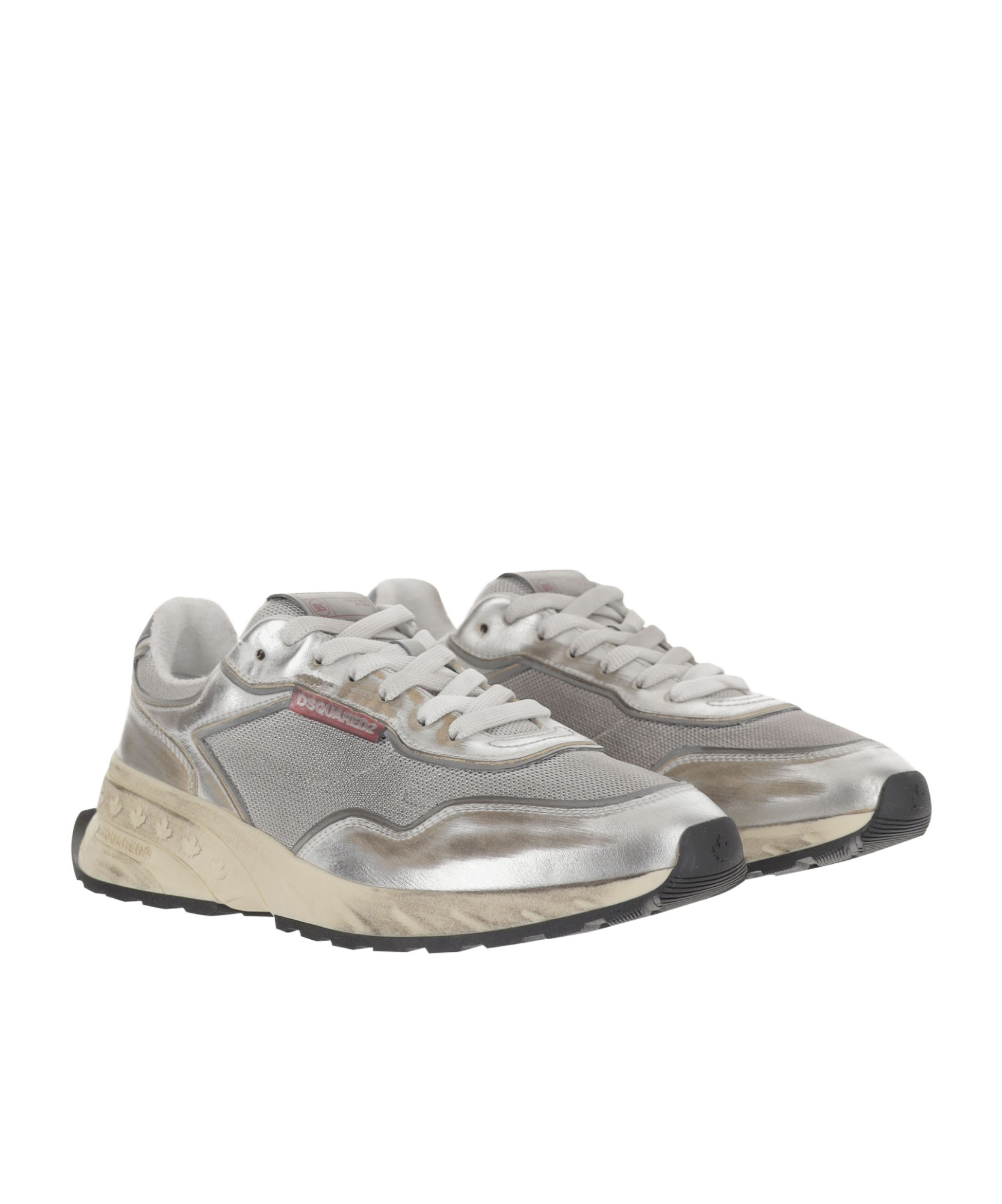 Dsquared2 Sprinter Sneakers With Contrasting Heel Detail In Gray
