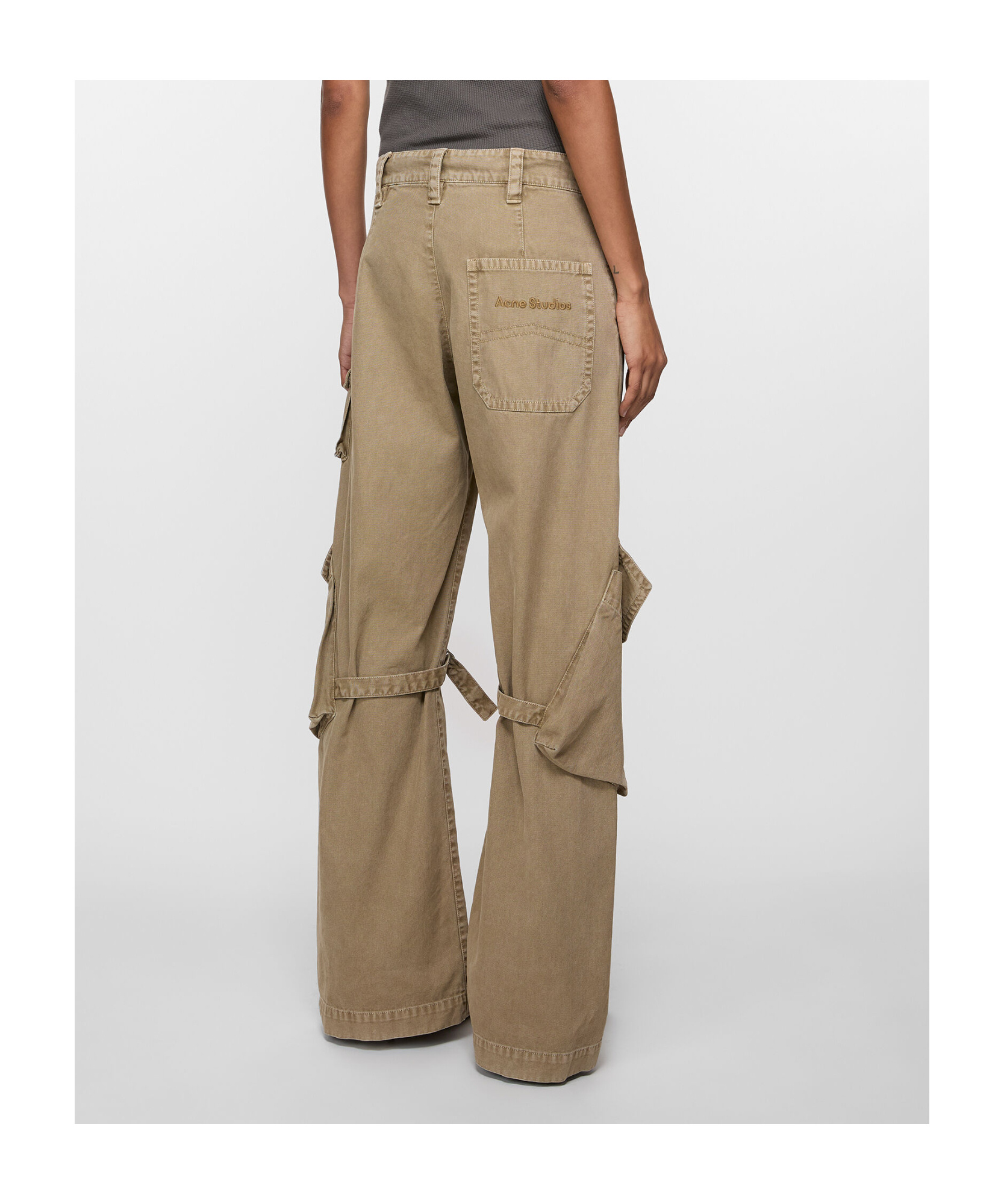 Acne Studios Strap-detail Cargo Trousers In Green