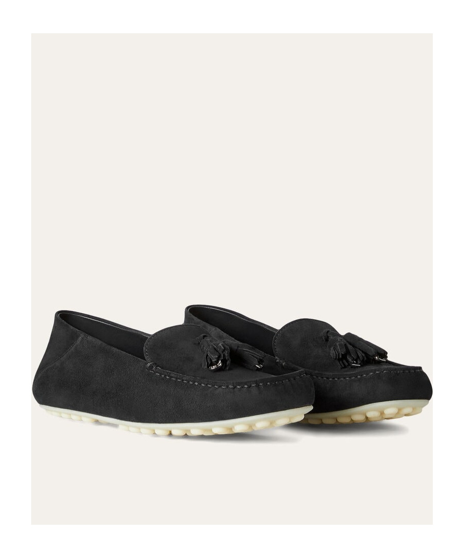 Shop Loro Piana Tassel Detail Loafers In Black