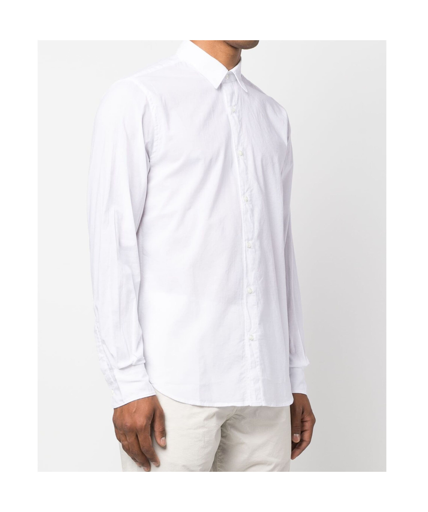 Aspesi Long Sleeved Buttoned Shirt In White