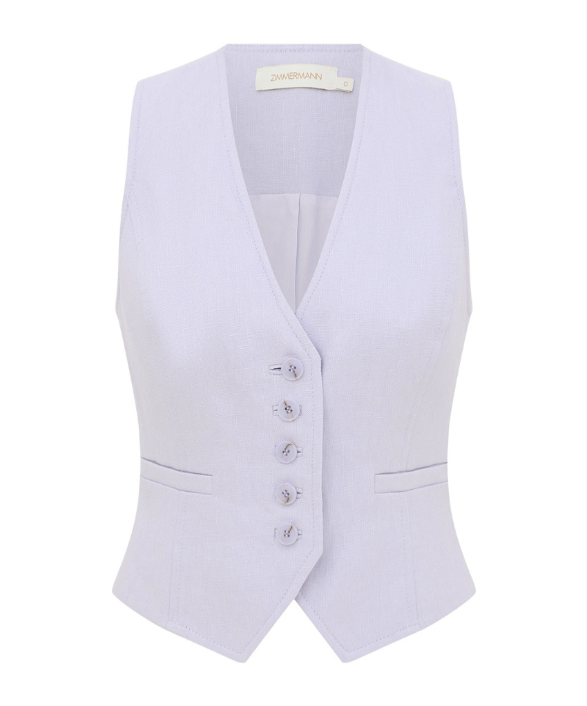 Zimmermann Luna Linen Waistcoat In White