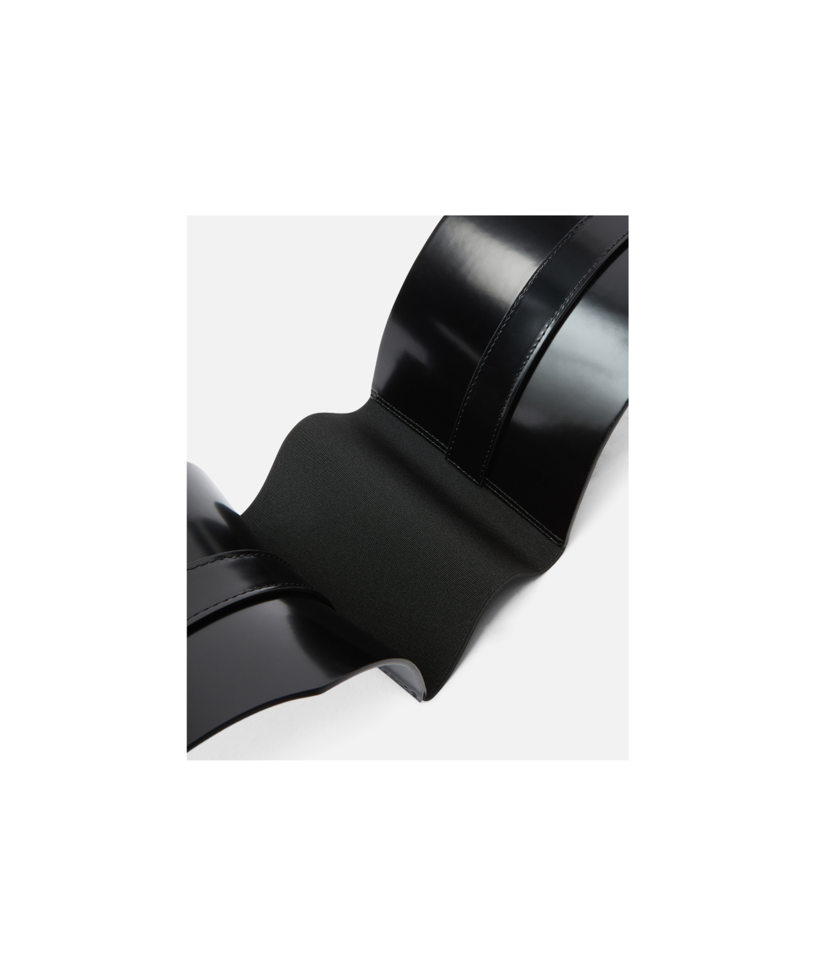 Pinko Wide Glossy Finish Elastic Back Belt In Black