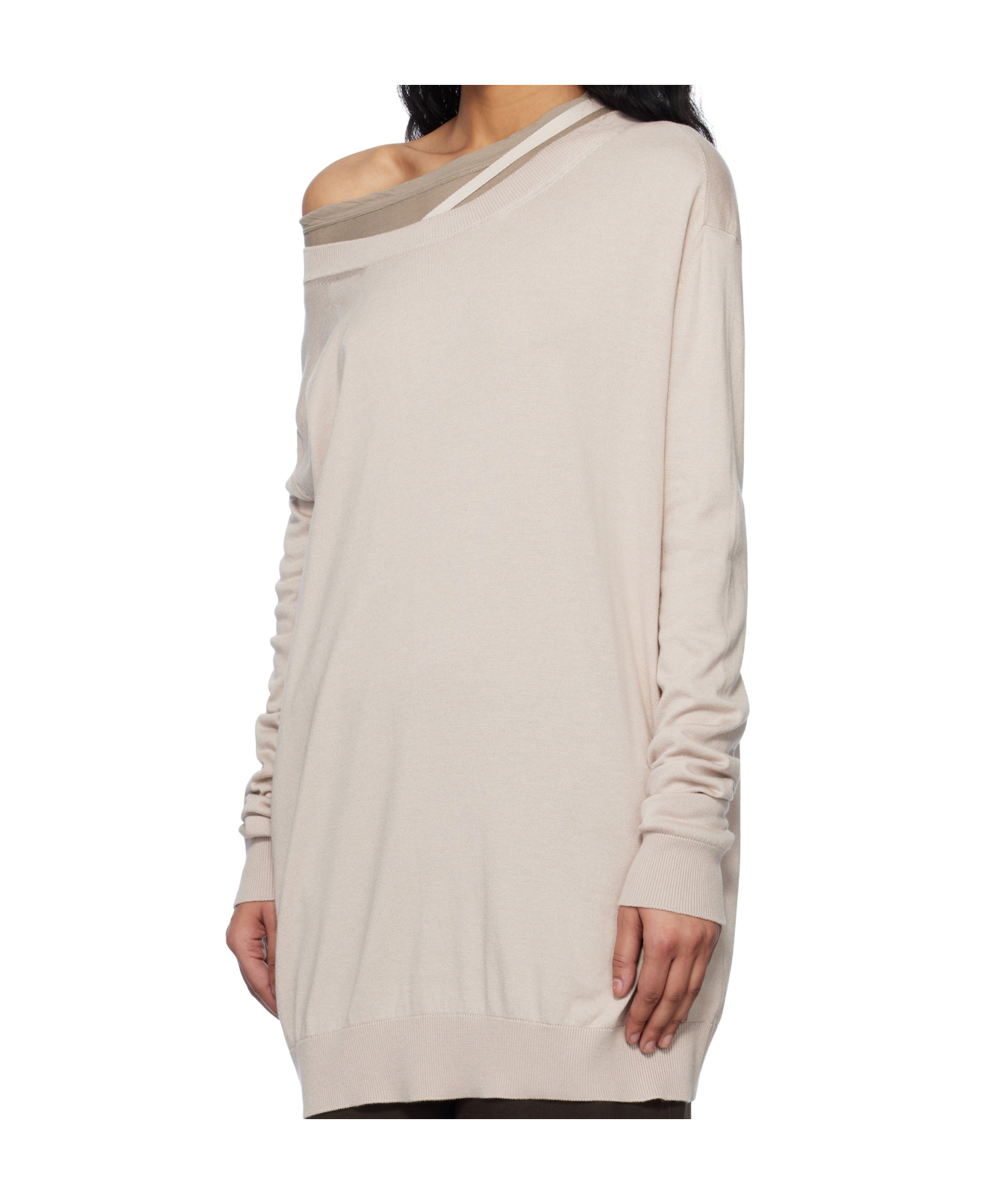 Ann Demeulemeester Beige Helle High-comfort Sweater In Nude