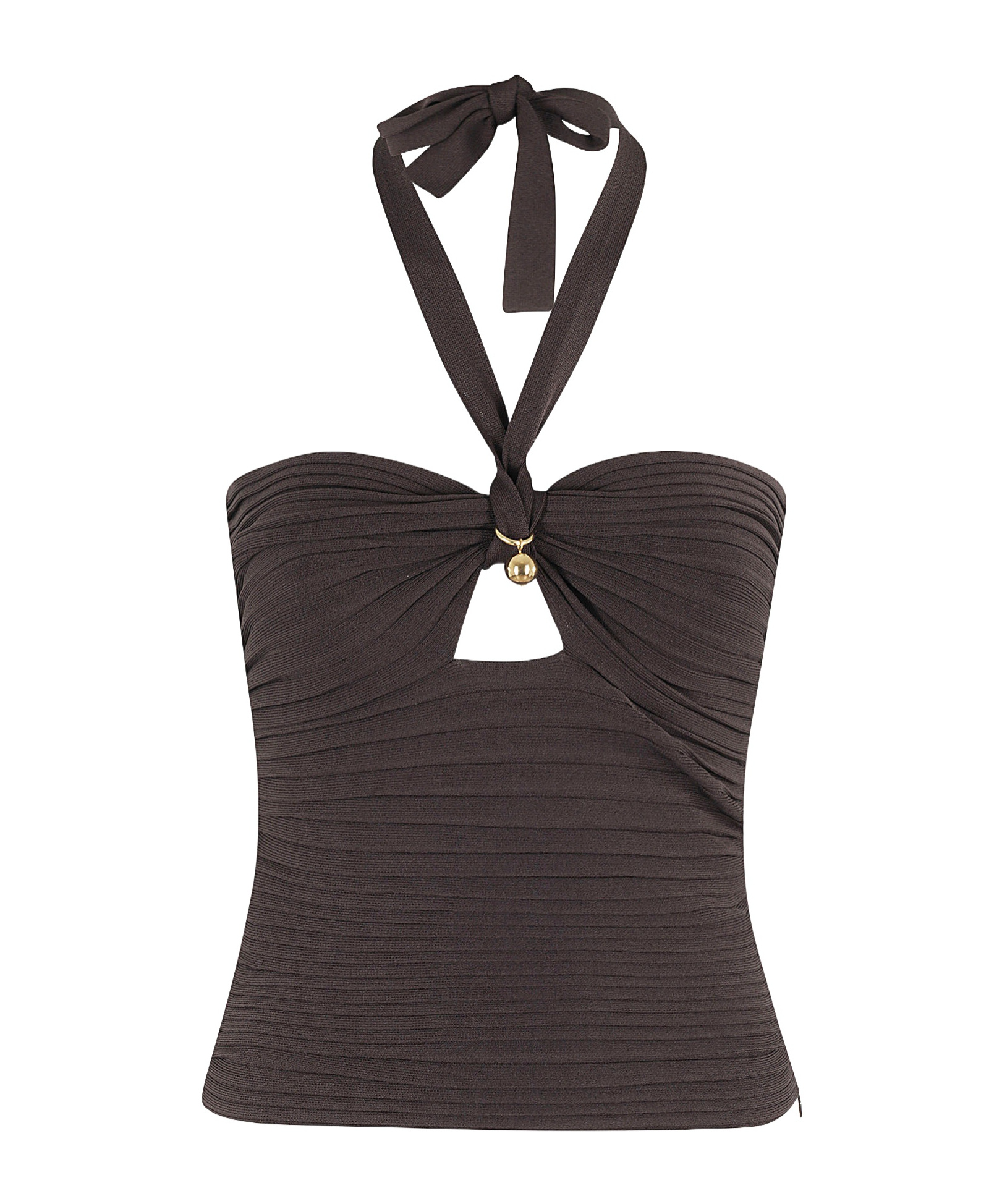 PHILOSOPHY DI LORENZO SERAFINI PLISSÉ-EFFECT HALTERNECK TOP