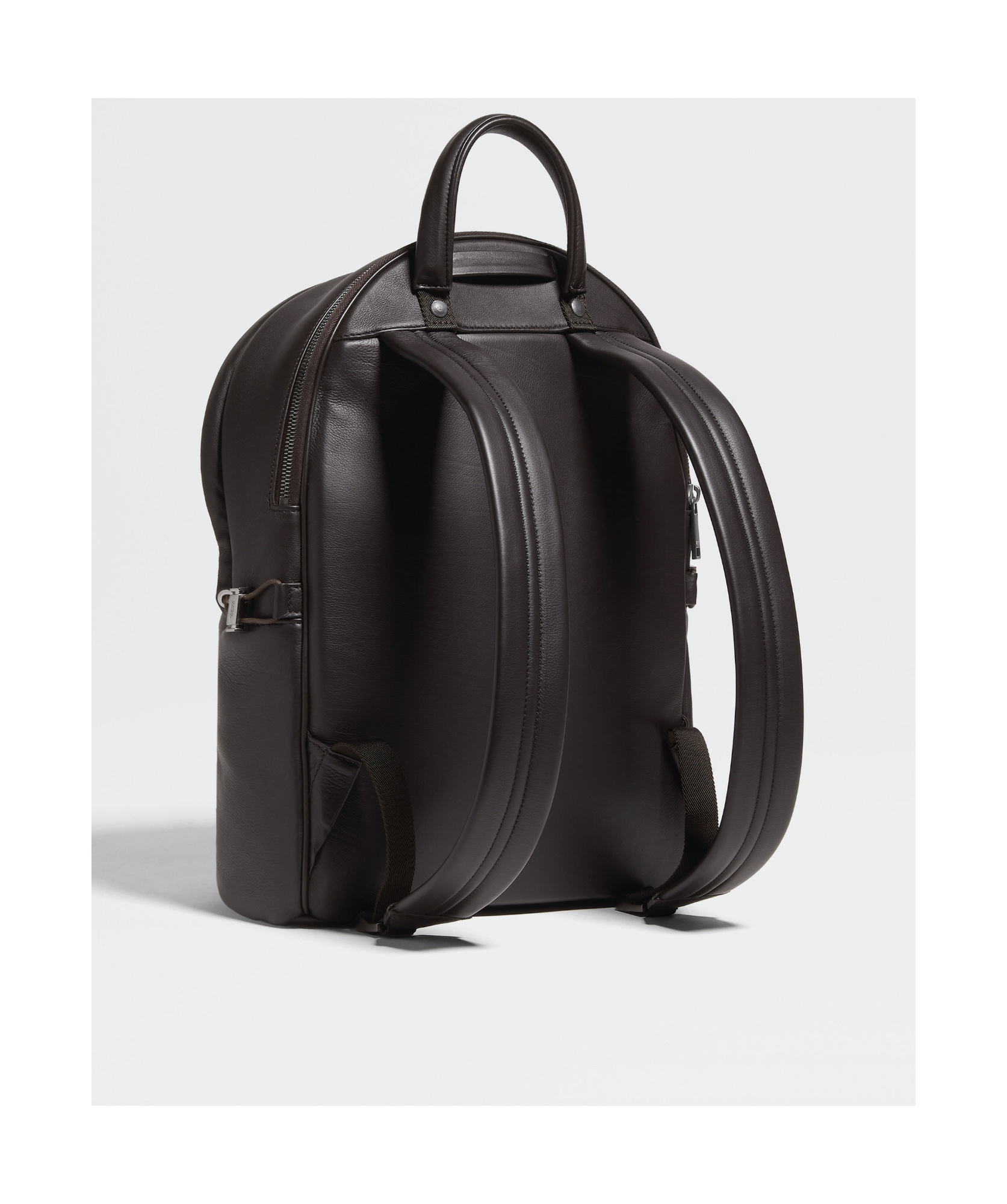 Zegna Logo Lettering Secondskin Backpack In Brown