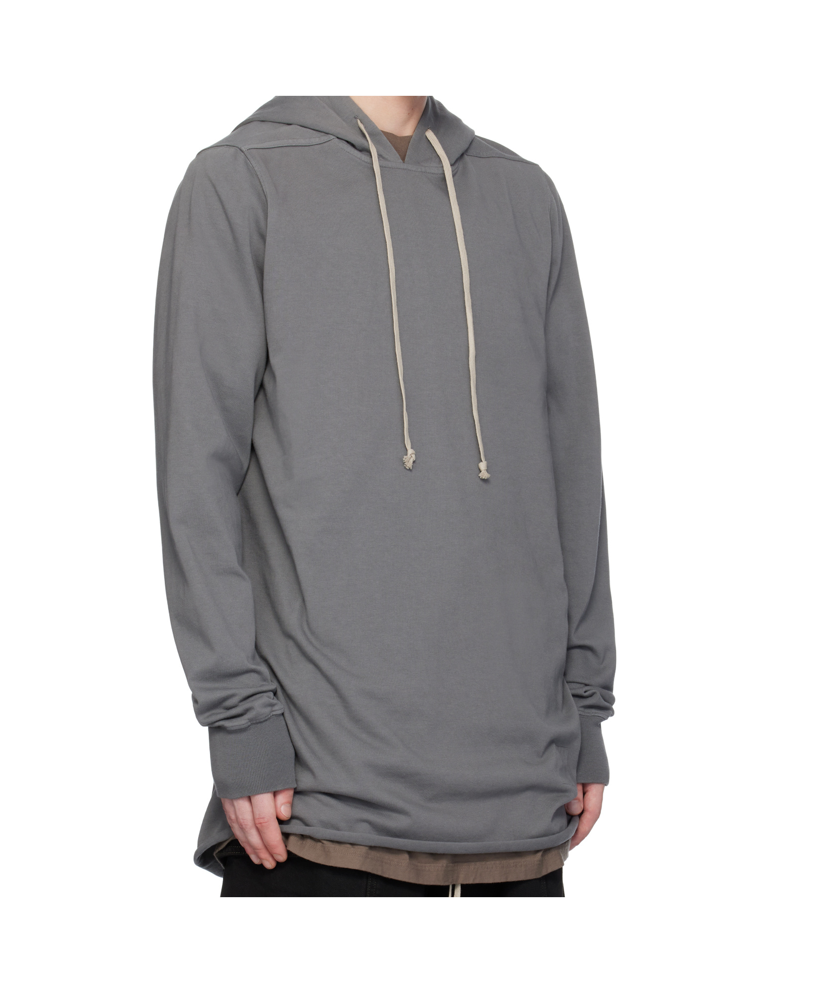 Rick Owens Drkshdw Long-sleeved Hoodie In Gray