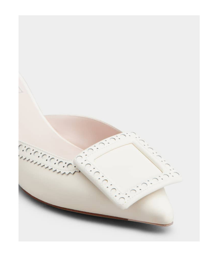 Roger Vivier Viv' In The City Mules In Leather In Off-white