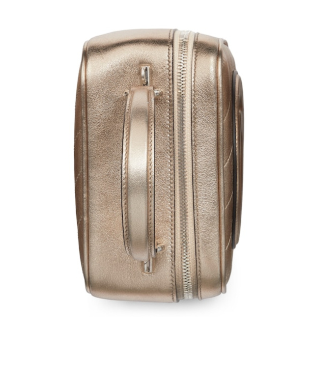 Gucci Metallic Leather Clutch Bag With Detachable Strap In Nude