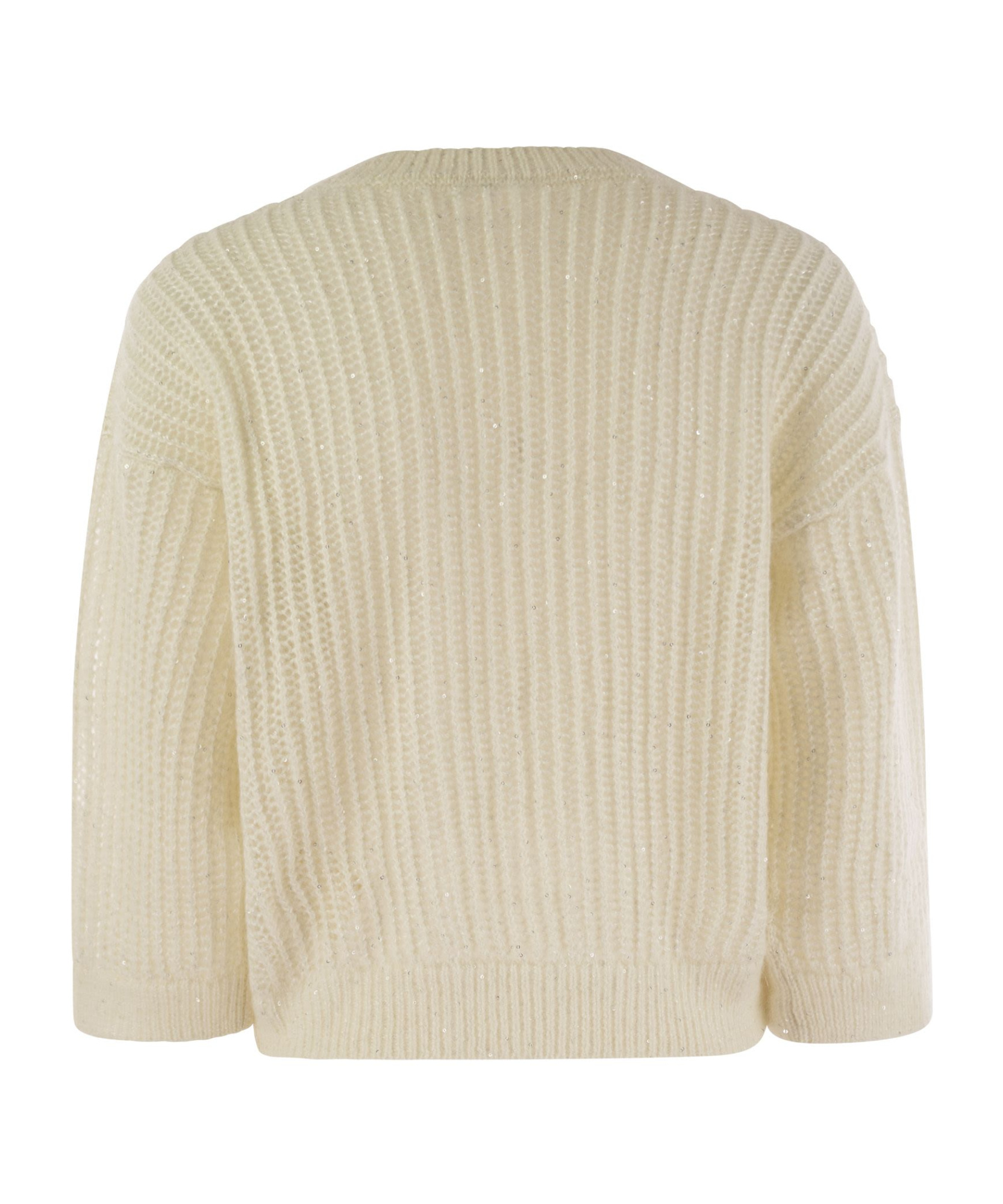 Peserico Women Tricot Sweater With Micropaillettes In Nude