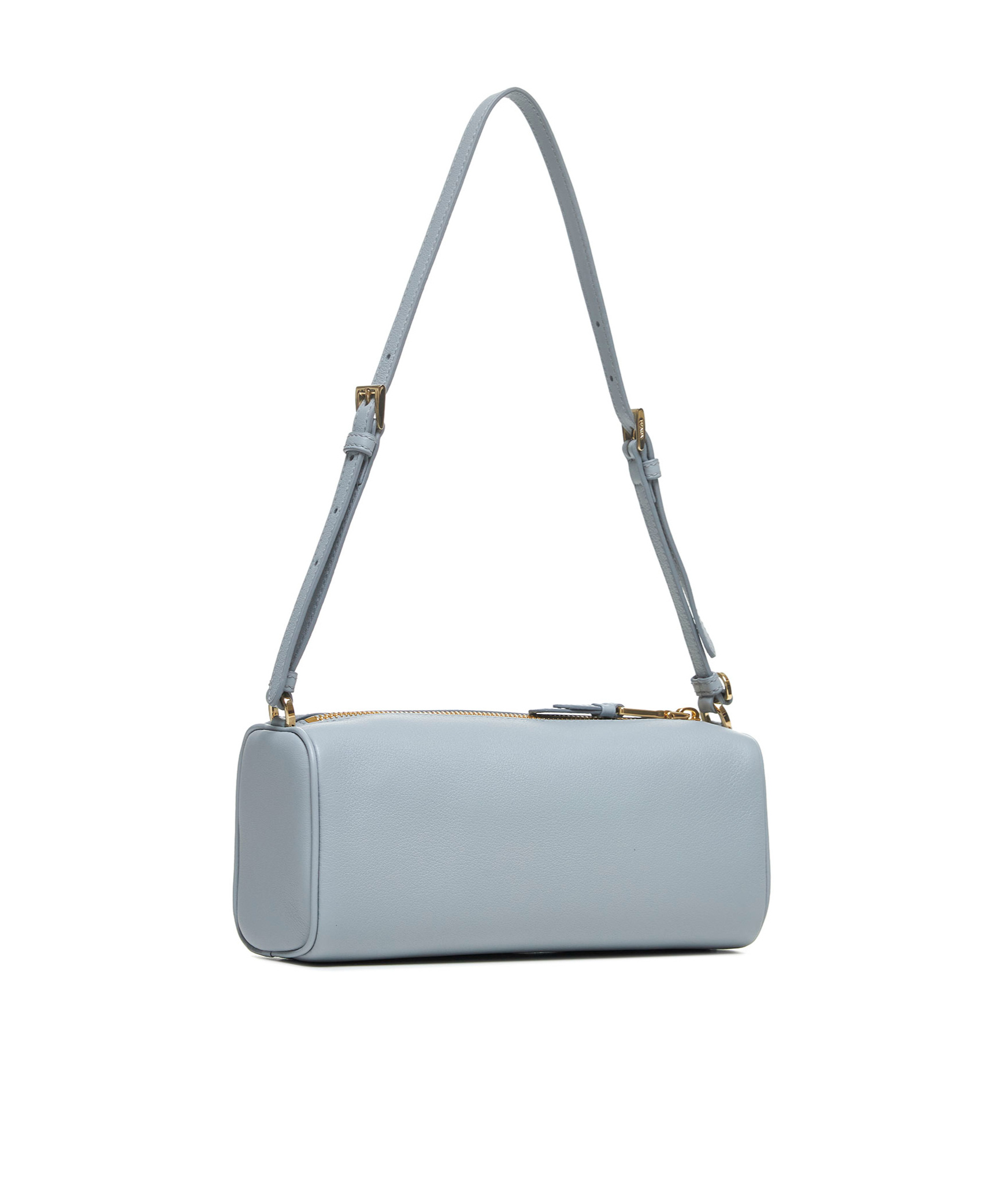 Prada Zippered Shoulder Bag In Gray