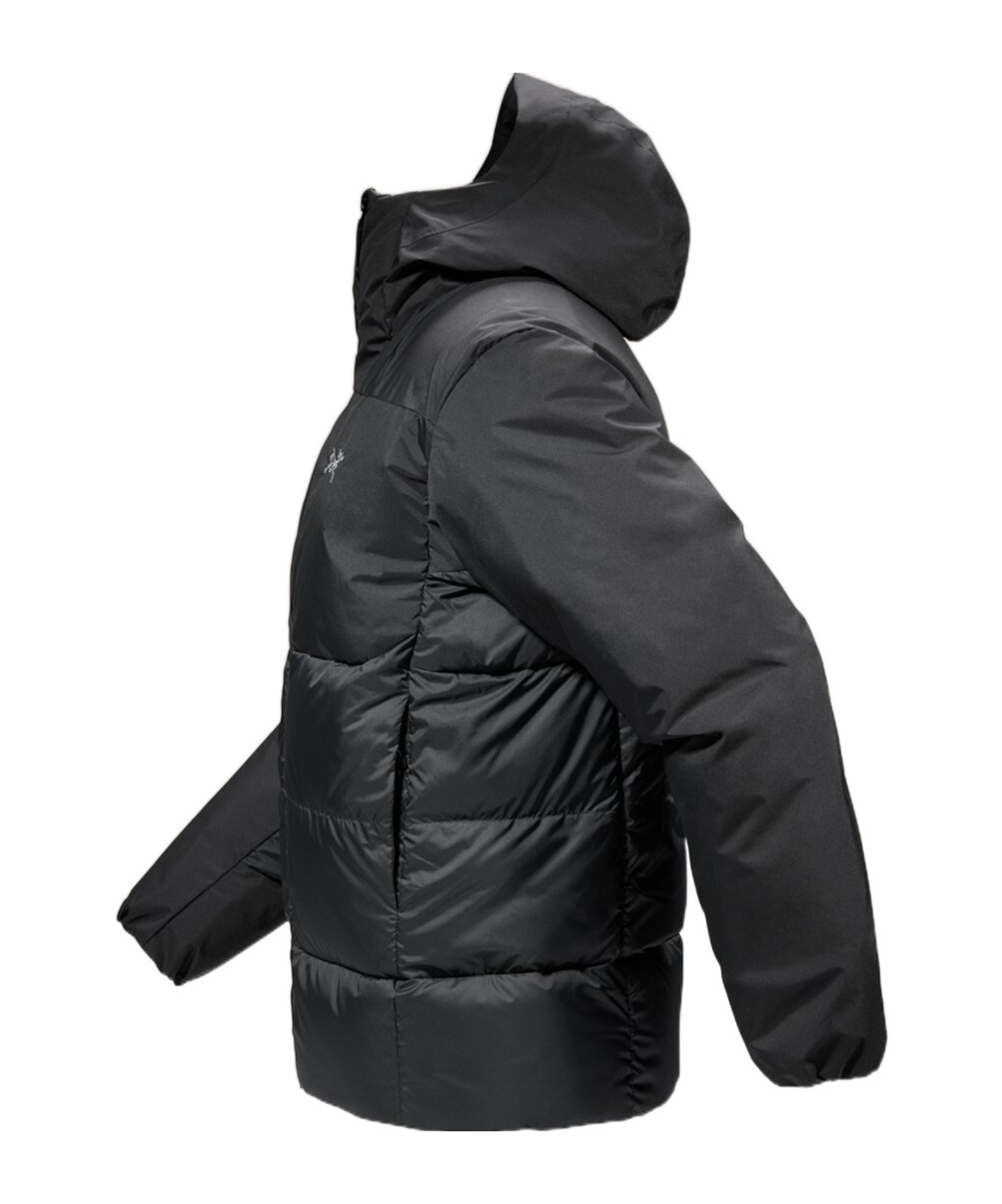 Arc'teryx Hooded Long-sleeved Down Jacket In Black