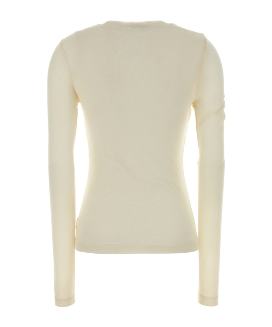 Agolde Fitted Long Sleeve Ruched T-shirt In Brown