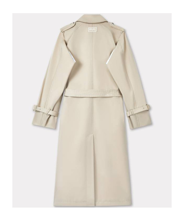 Kenzo Cut-out Double-breasted Trench Coat In Nude