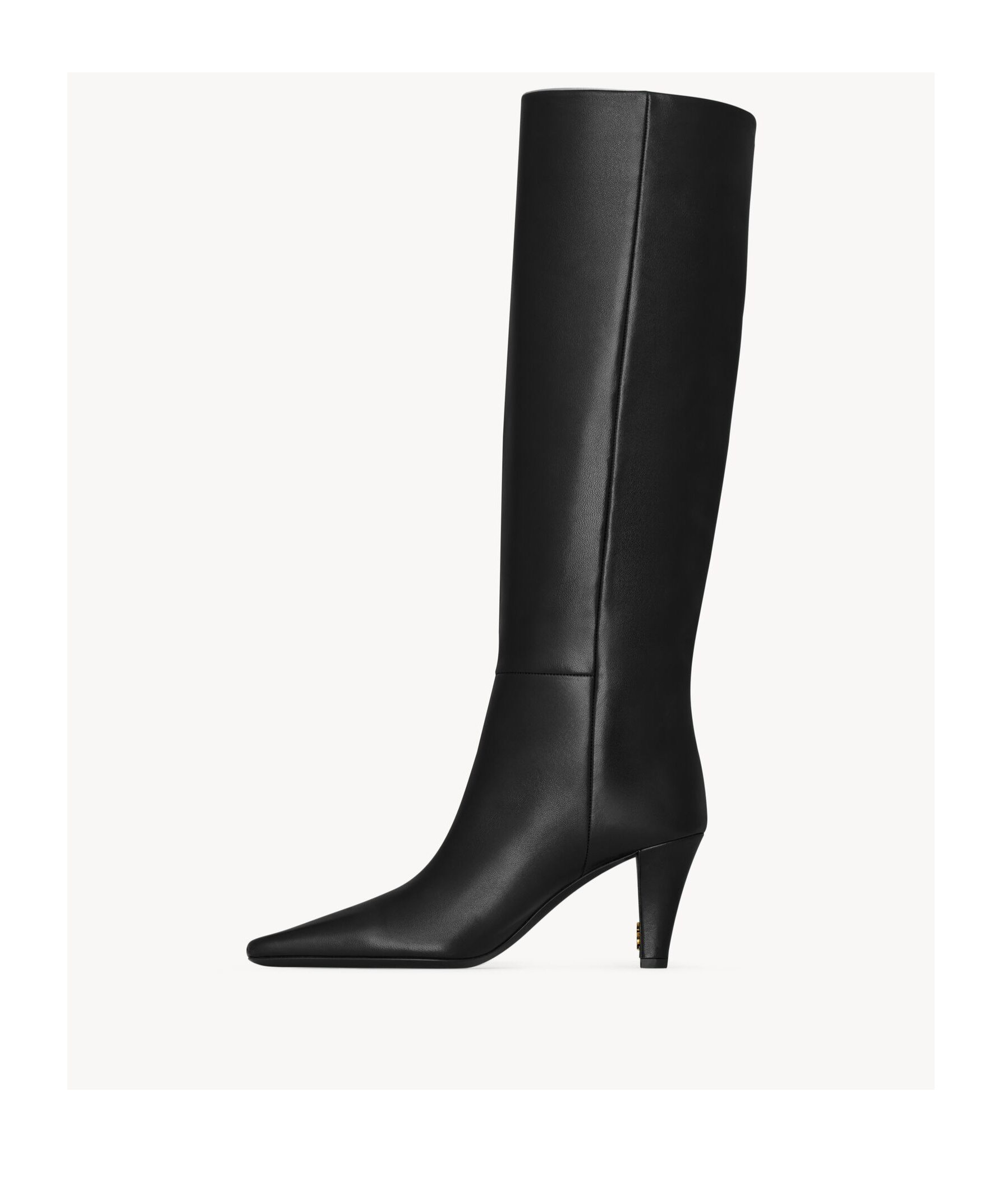 Saint Laurent Jill Calfskin Knee Boots In Black
