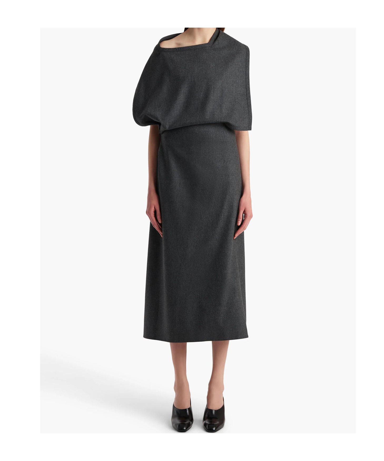 Khaite Draped Open-back Midi Dress In Gray