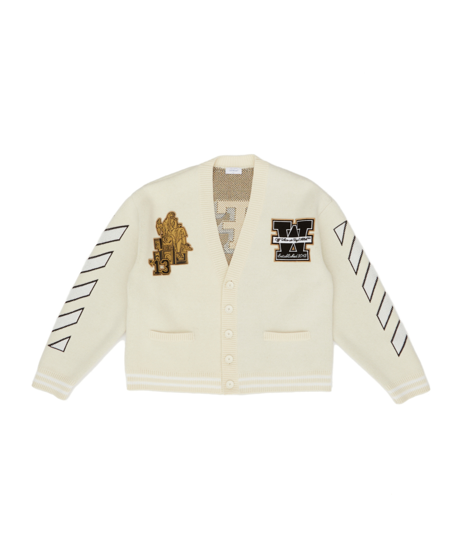 Off-white Lion-embroidery Cardigan In Neutral