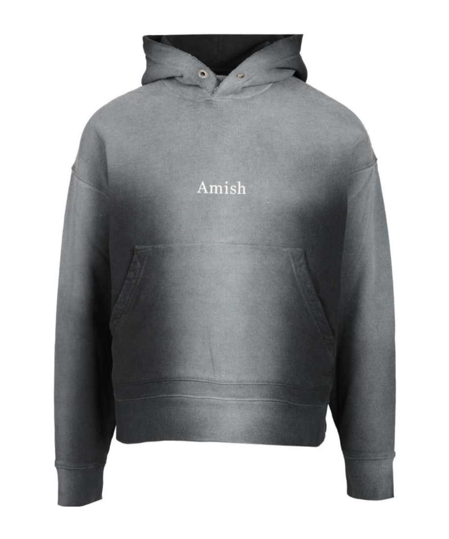 Amish Cotton Hoodie Sweatshirts Black In Gray