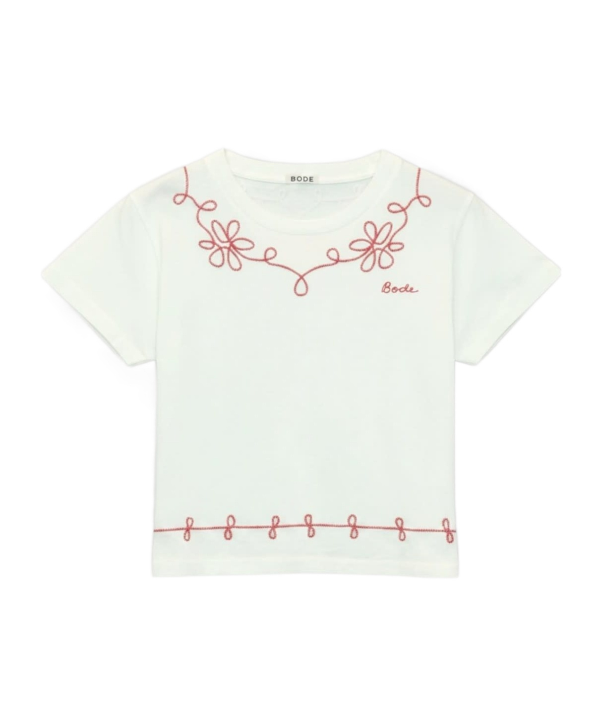 Bode Crew Neck T-shirt In Cream