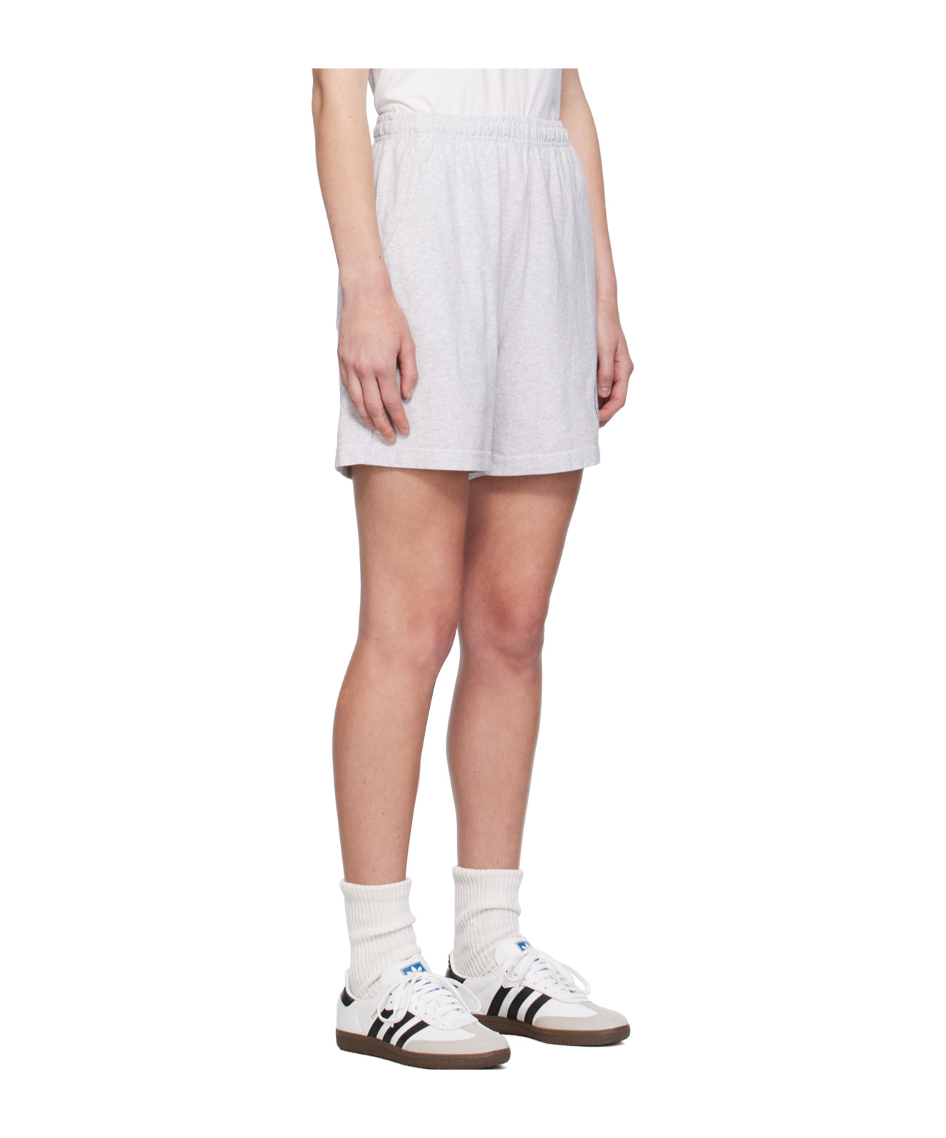 Sporty And Rich Comfortable Shorts With Side Pockets And Slits In White