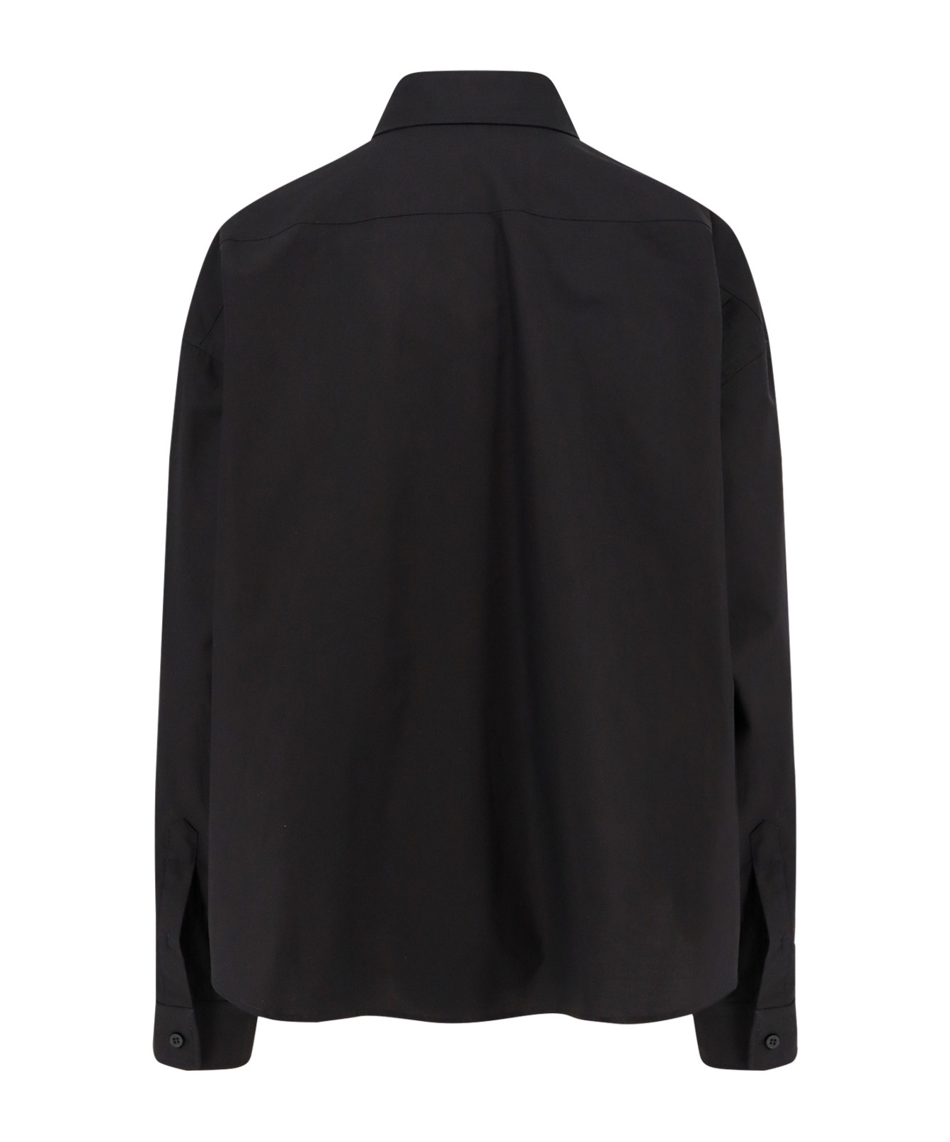 Shop Balenciaga Logo-embroidered Shirt In Black