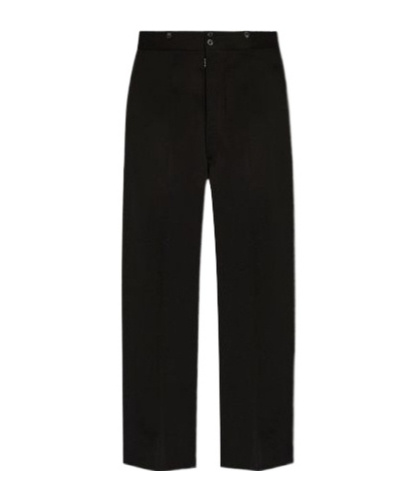 Maison Margiela Four-stitch Wool Trousers In Black