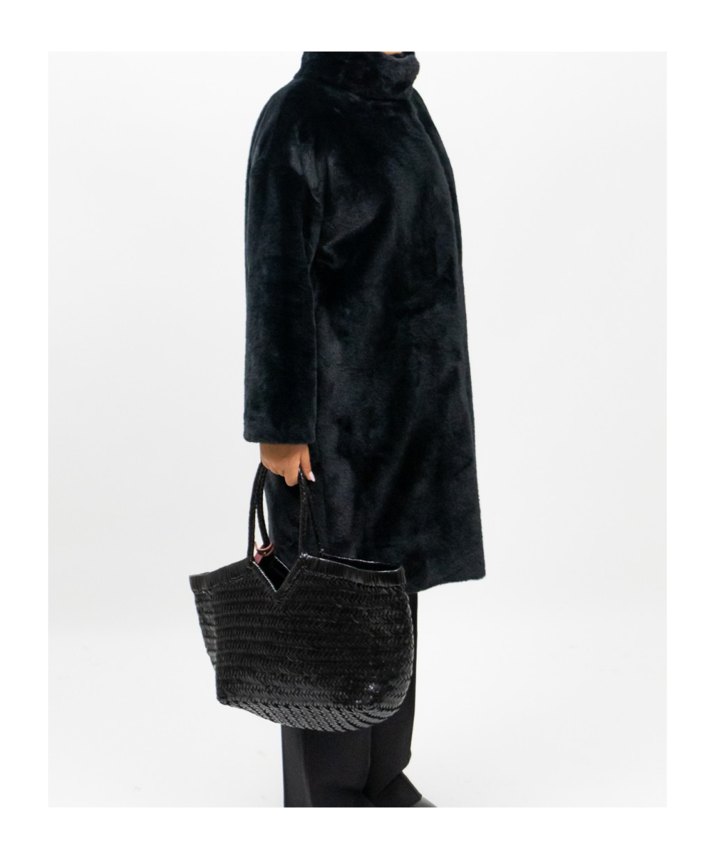 Herno Long Sleeved High-neck Coat In Black