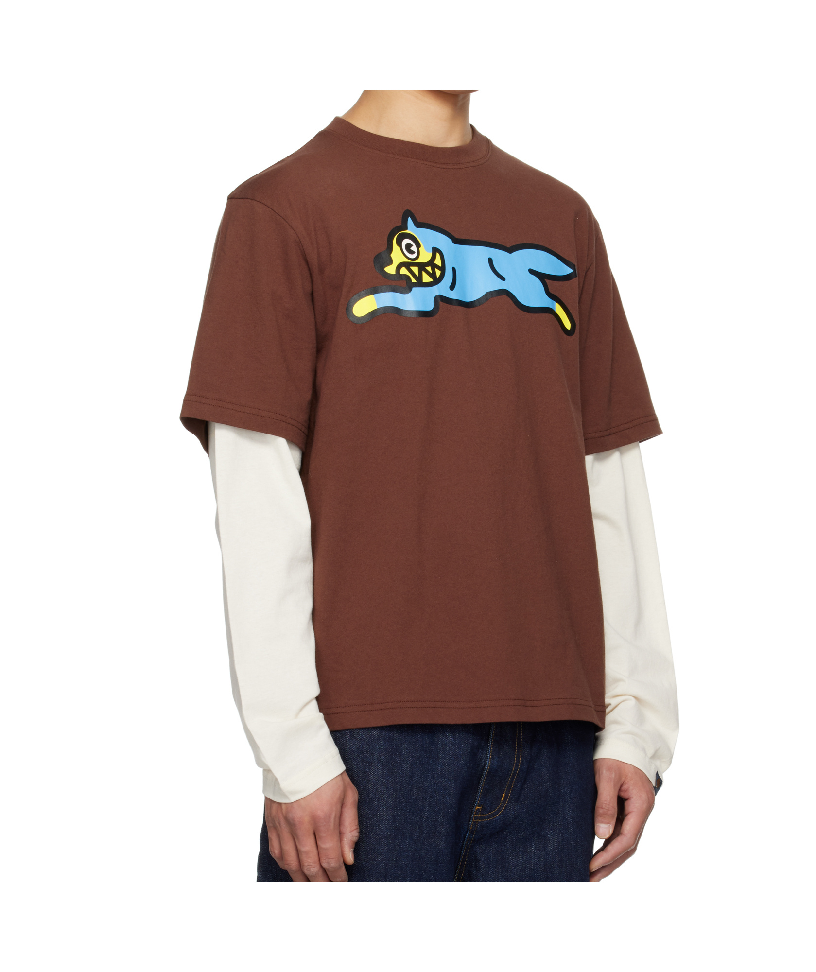 Icecream Running Dog Layered Ls T-shirt In Brown