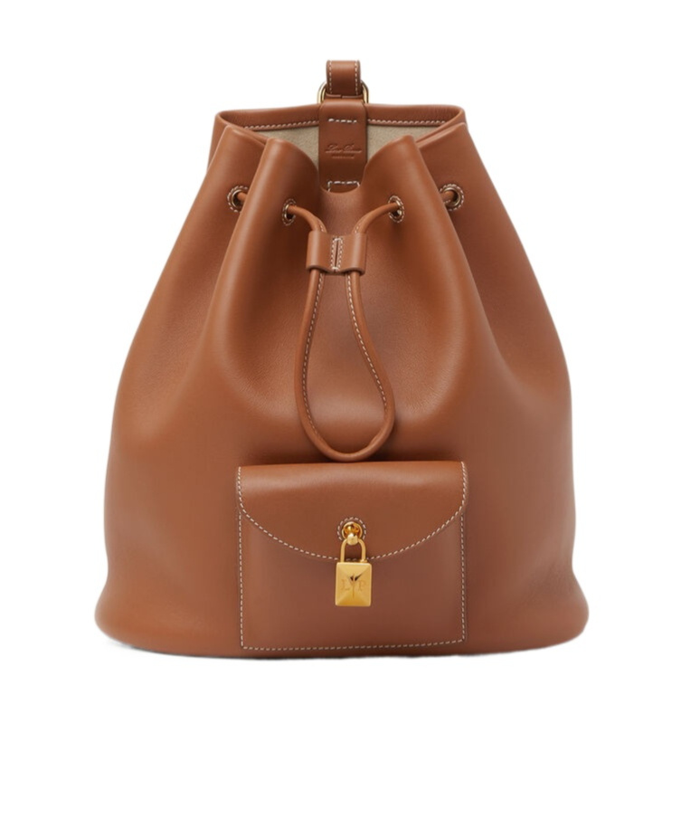 Loro Piana Extra Drawstring Backpack L27 In Warm Tan/sun Gold