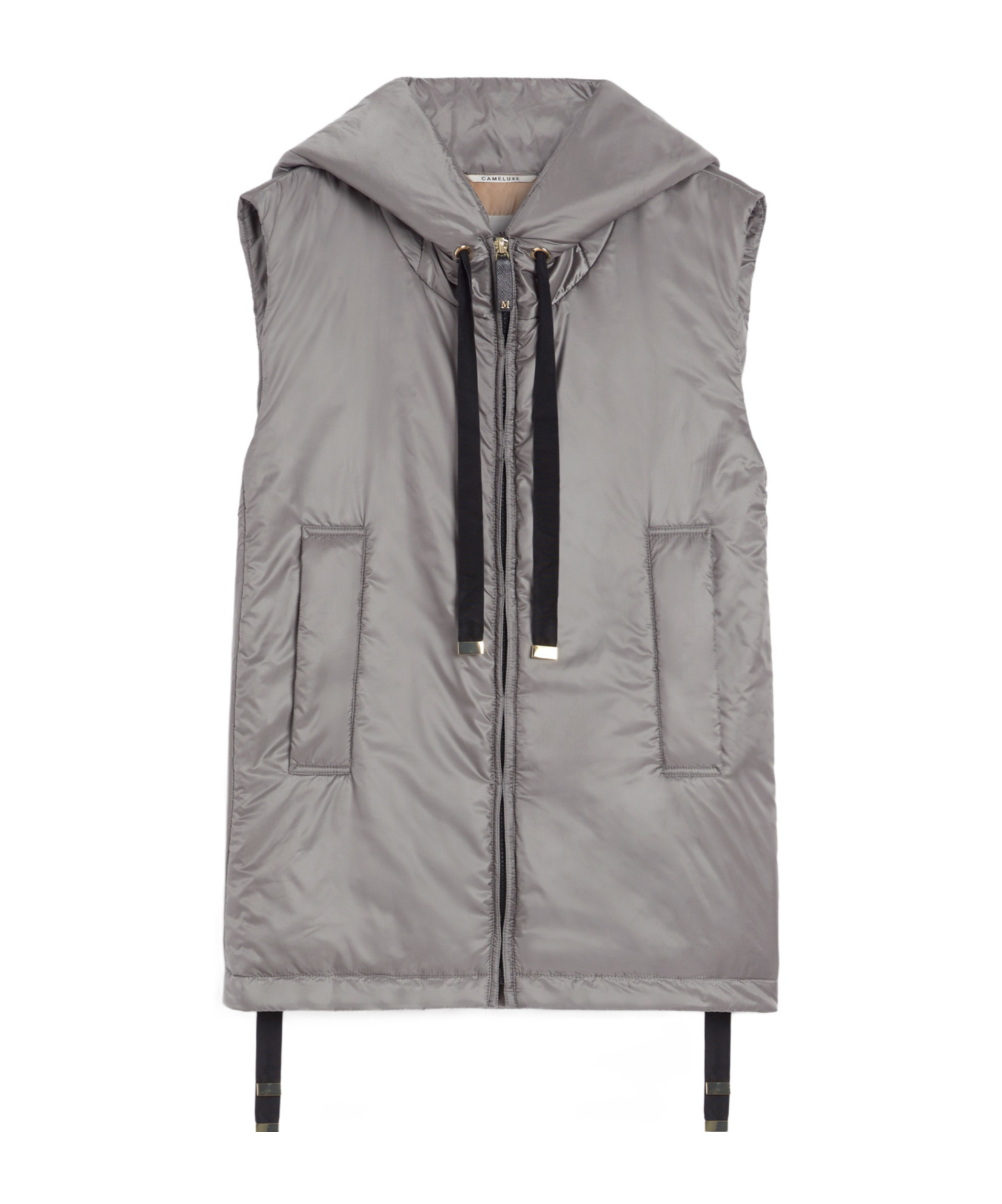 Max Mara Water-repellent Gilet In Gray