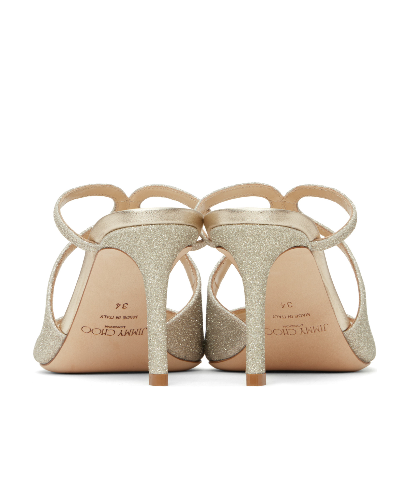 Jimmy Choo Anise 75 High Heel Sandals In Platinum Ice