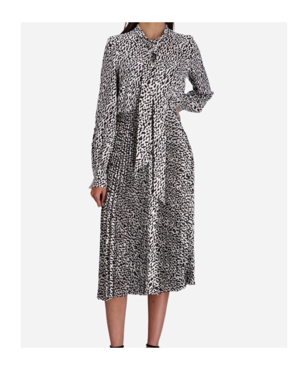 Karl Lagerfeld Geometric-print Midi Dress In Gray