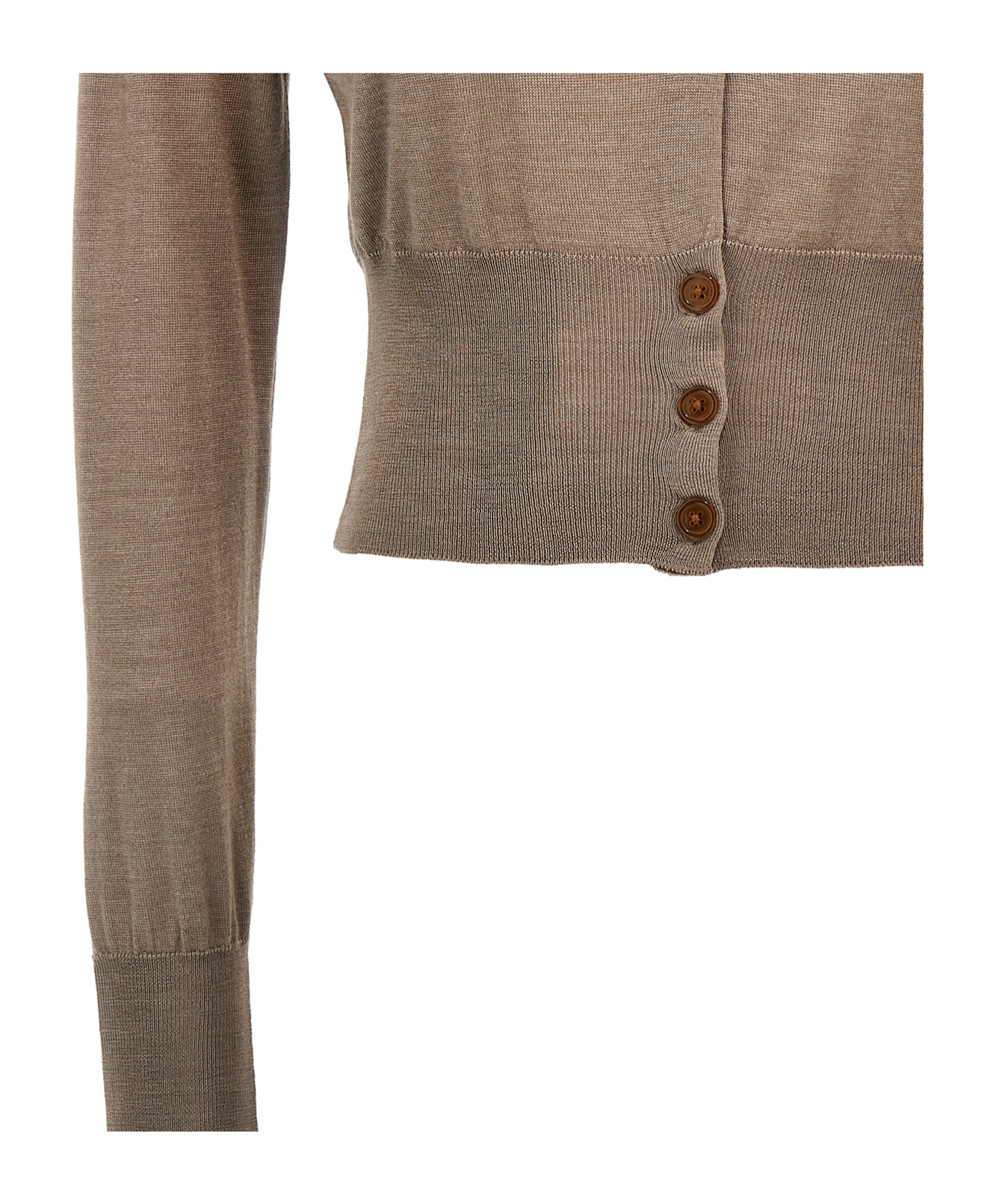 Vivienne Westwood Stone Virgin Wool Orb Bea Cardigan In Brown