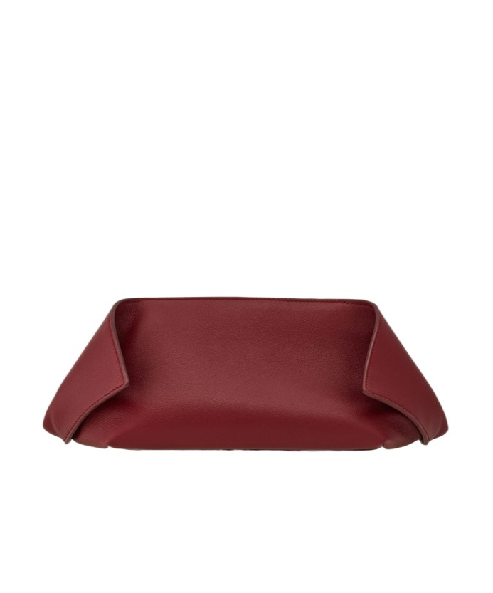 Ferragamo Fold Side Clutch In Red