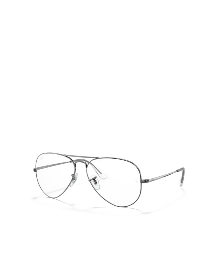 Ray Ban Geometric Frame Plain Mirror In White