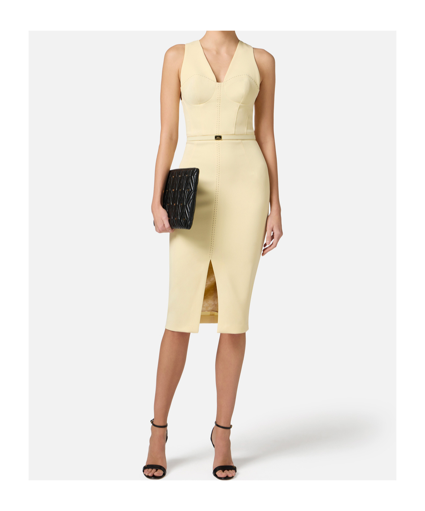 ELISABETTA FRANCHI CREPE MIDI DRESS