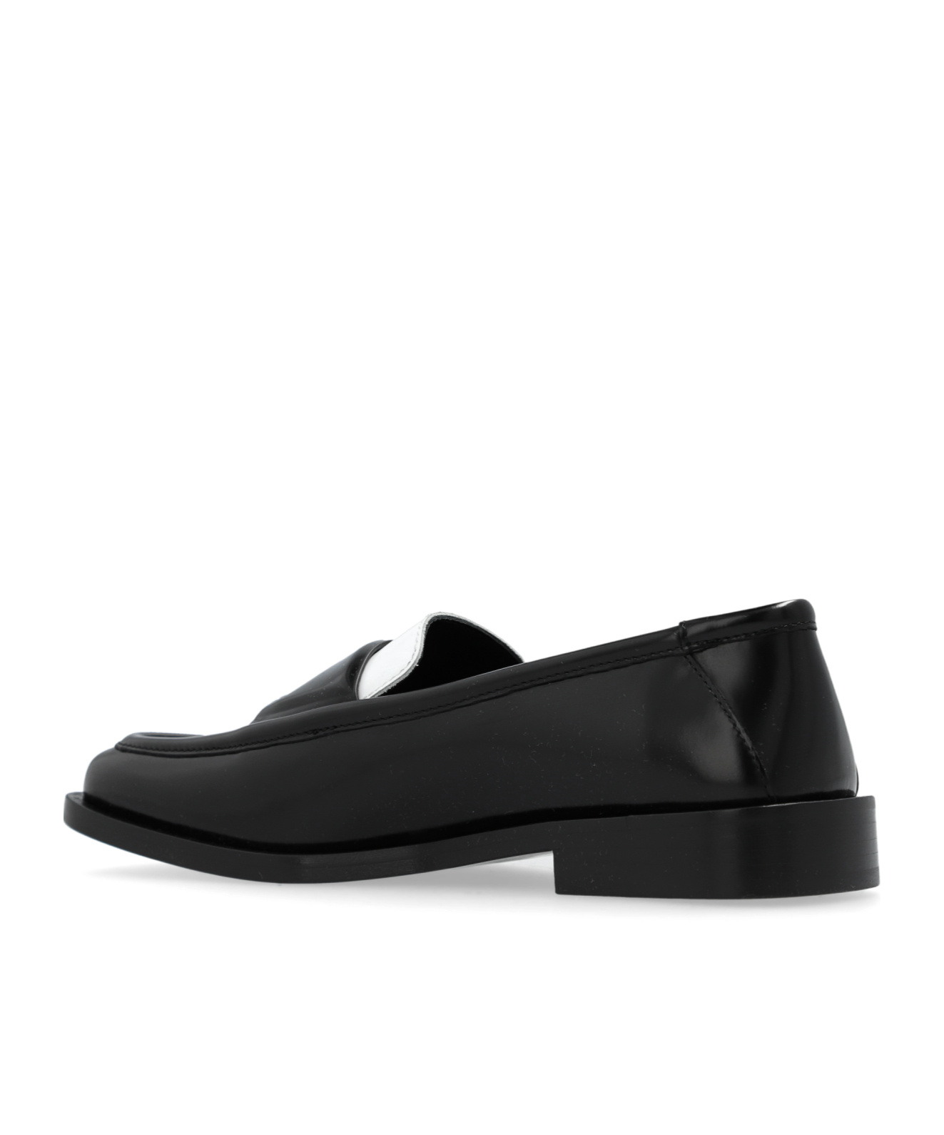 Attico Amanda Logo-debossed Two-tone Leather Loafers In Black