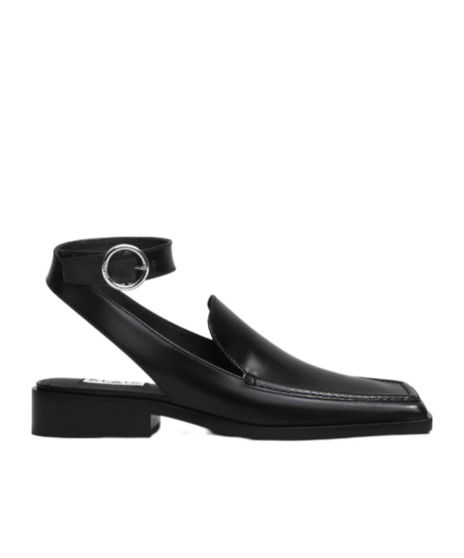 Alaïa Square Loafer Sandals In Calfskin In Black