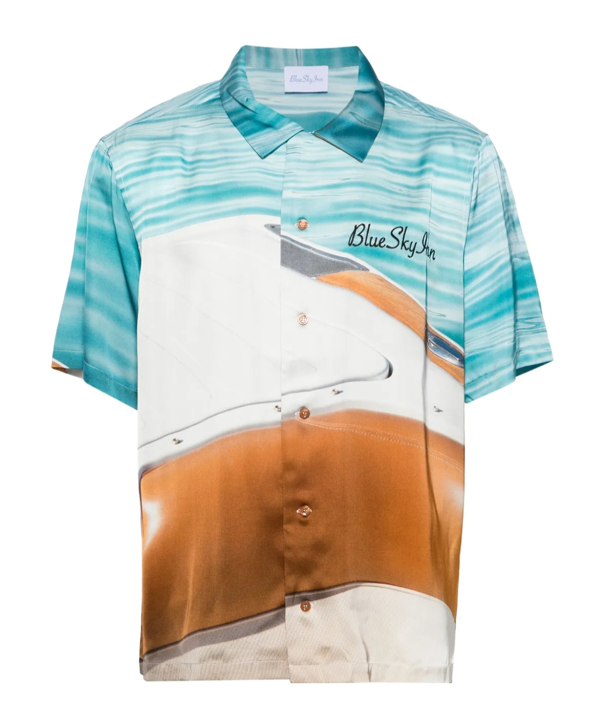 Blue Sky Inn Boat-print Satin Shirt