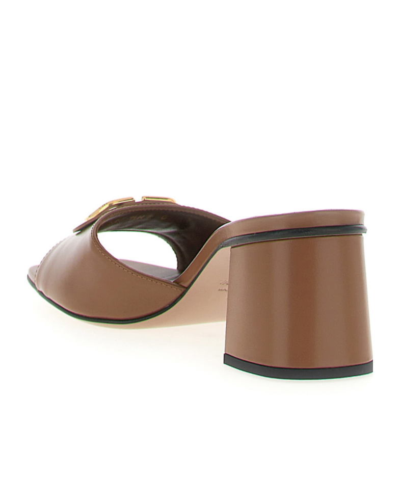 Valentino 60mm Vlogo Signature Leather Sandals In Brown