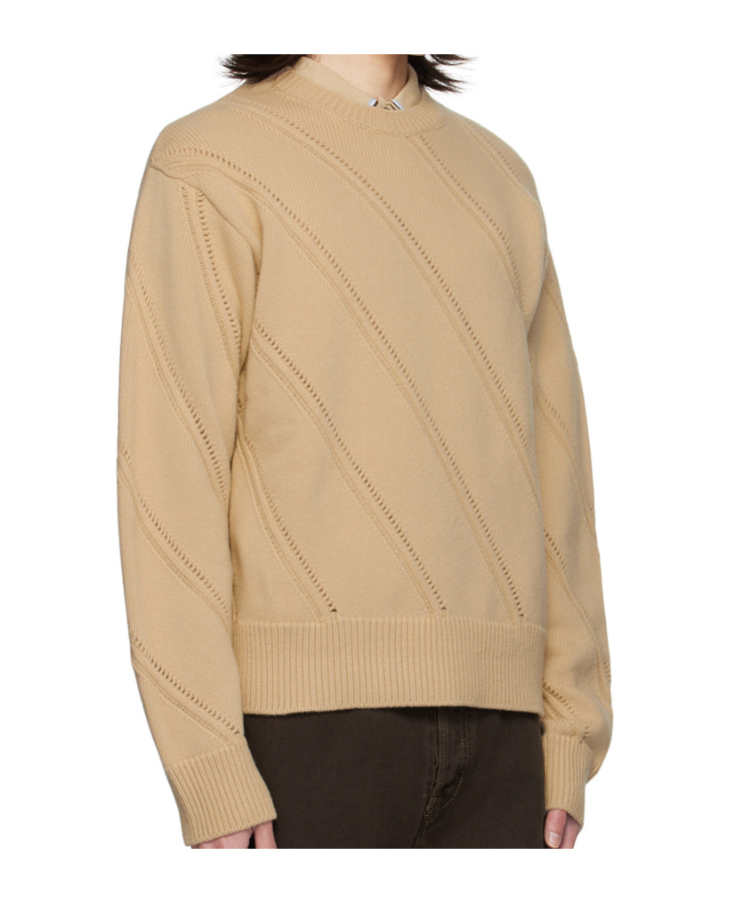 Ferragamo Long-sleeved Sweater In Nude
