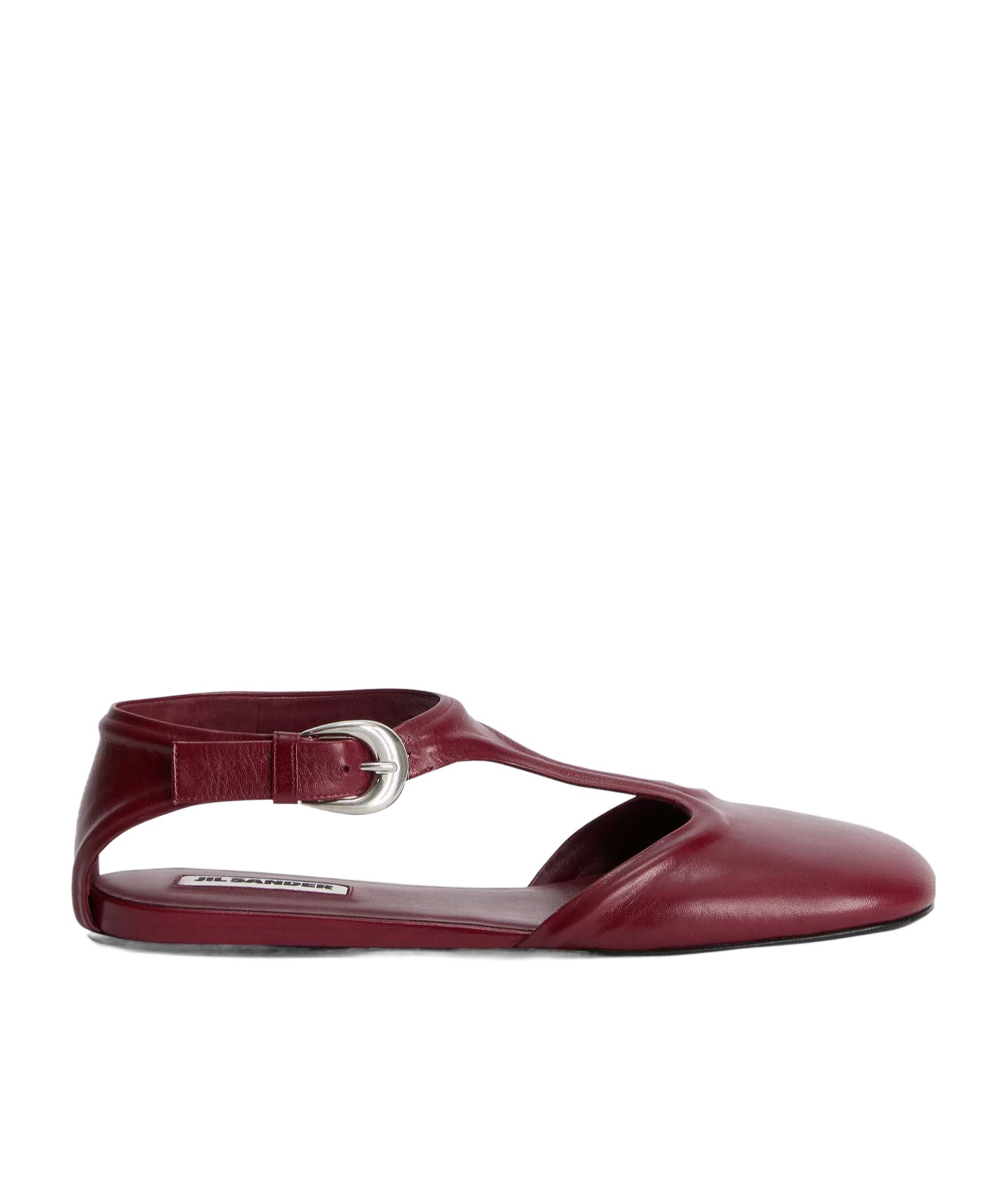Jil Sander Mary Jane Ballerina Shoes In Brown