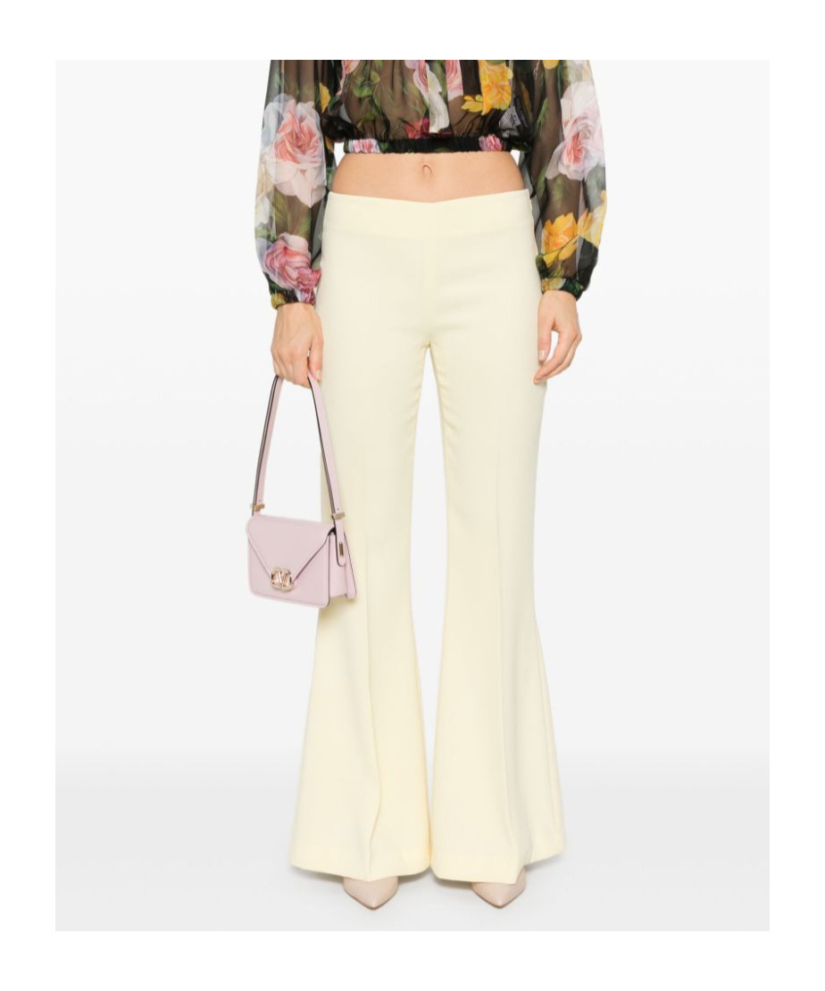 Shop Twinset Crepe Flared Trousers In White