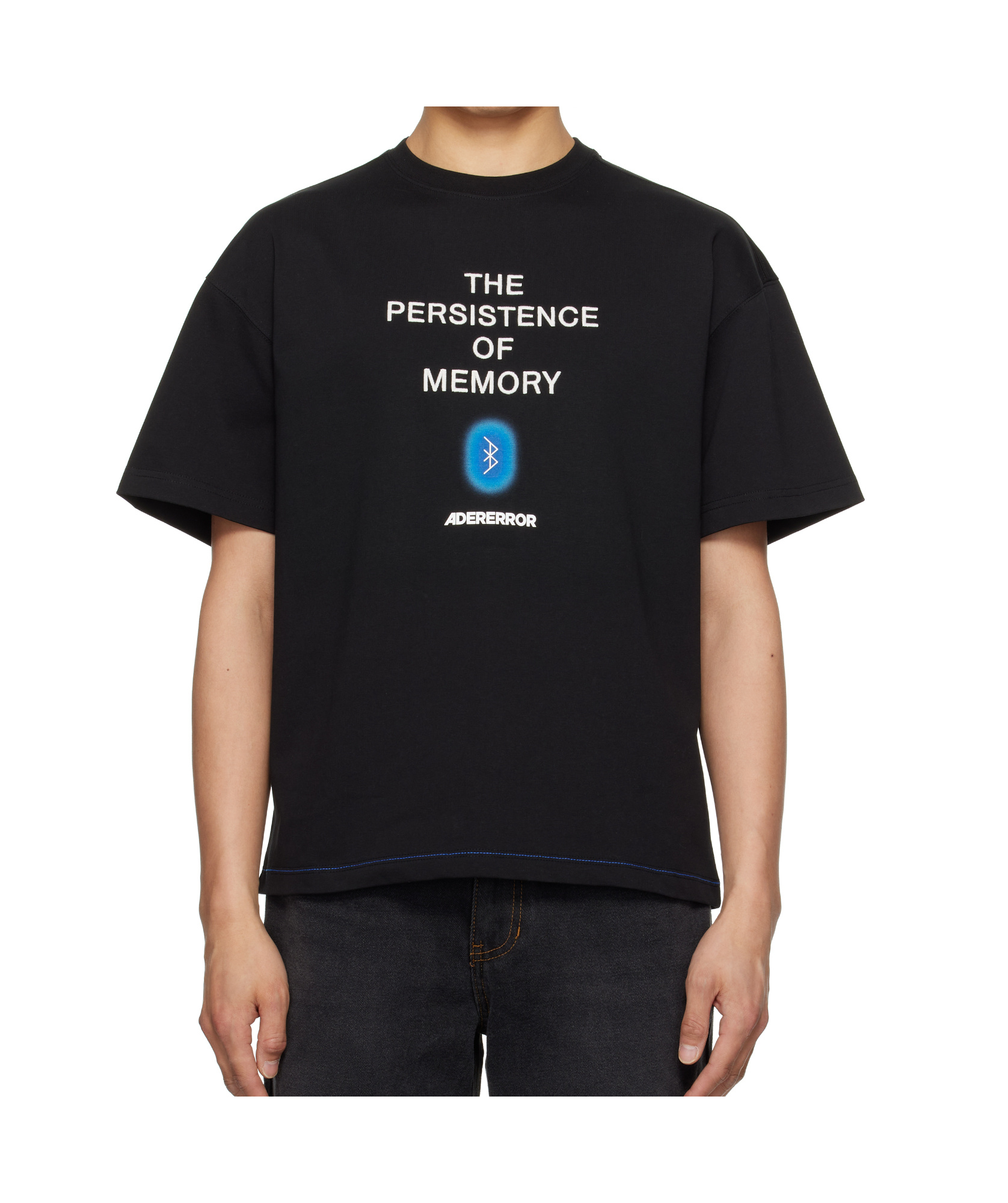 Ader Error Black Blue Net Product. 49 T-shirt In Black