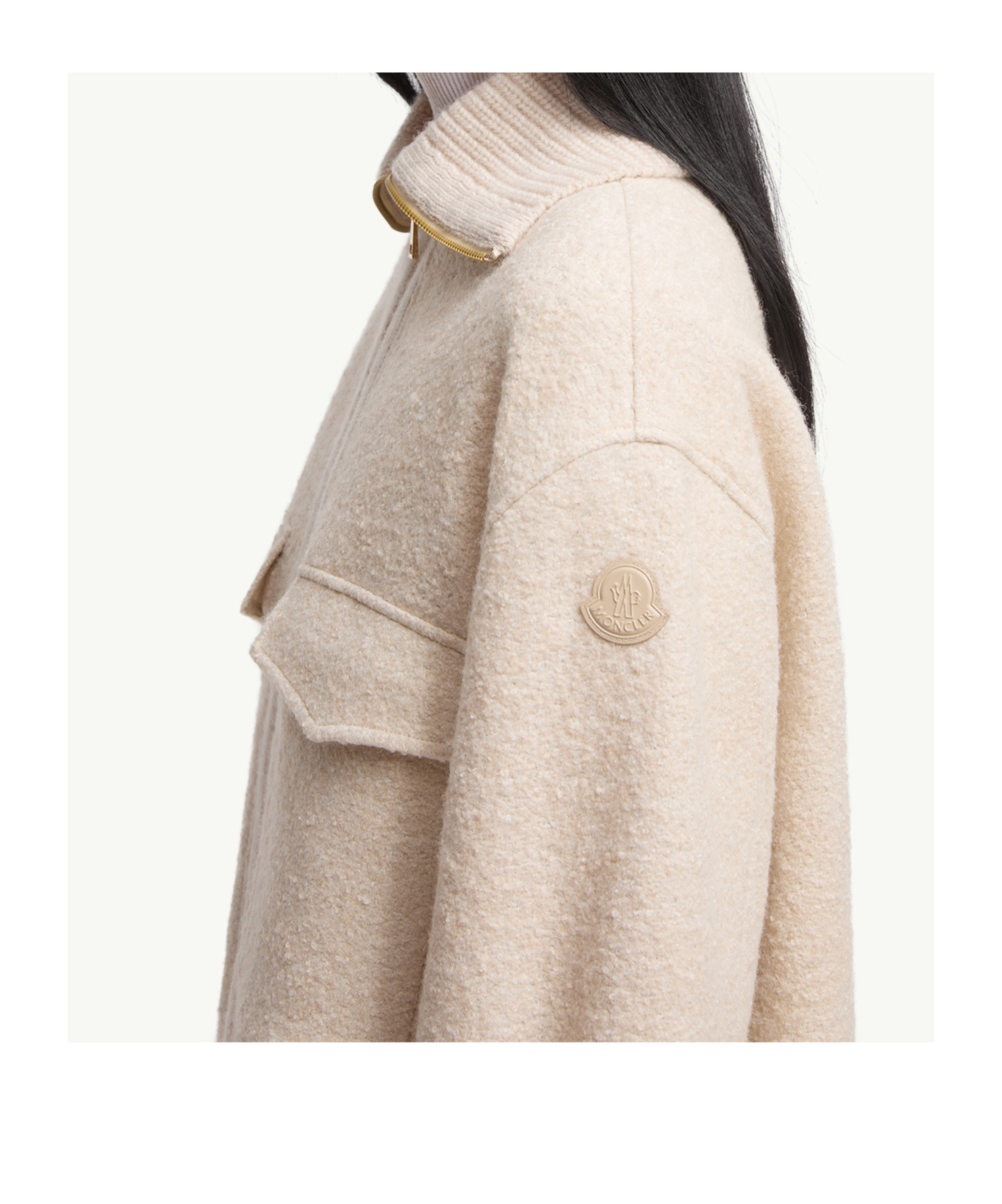 Moncler Jacke Aus Einem Wollgemisch In Neutral
