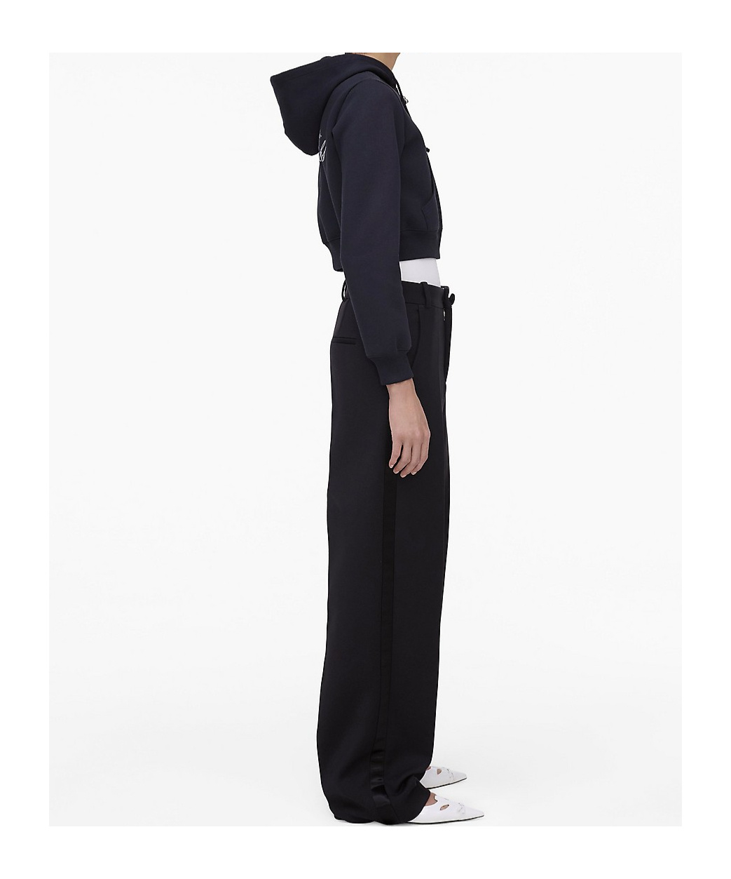 Marc Jacobs Black Charm Cropped Hoodie In Black