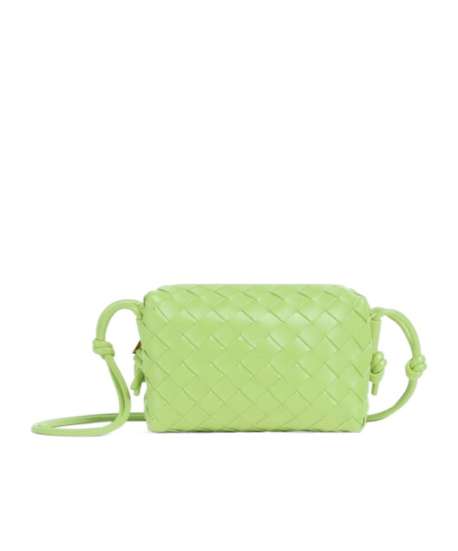 Bottega Veneta Mini Loop Leather Camera Bag In Green