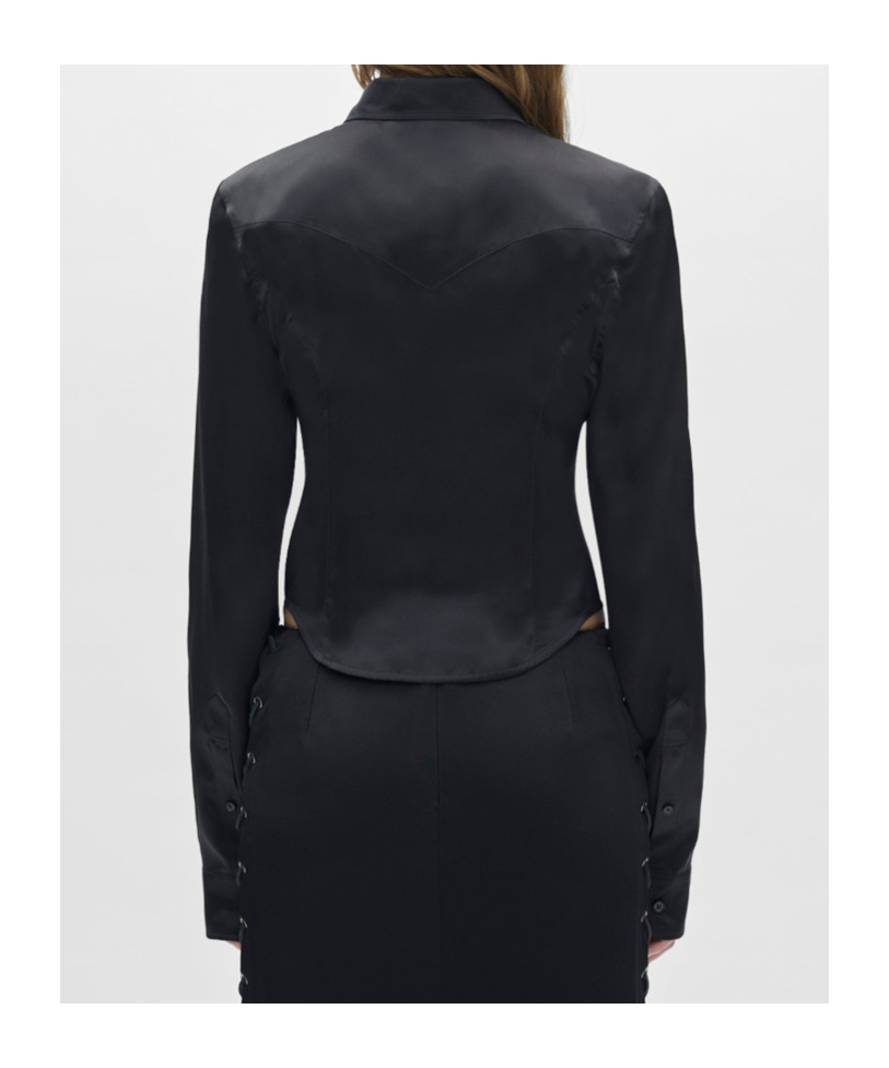 Ann Demeulemeester Drika Fitted Shirt With Western Cut In Black