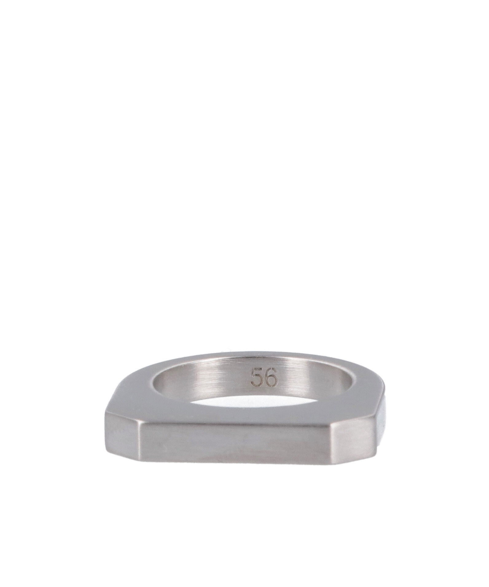 Rick Owens Logo Detail Ring In Gray