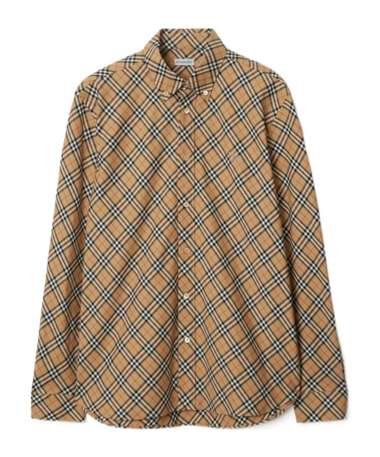 Burberry Vintage Check Long-sleeved Shirt In Brown