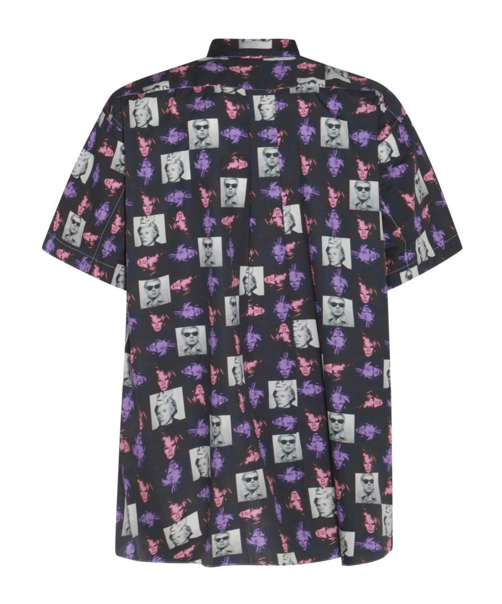 Comme Des Garçons Short-sleeved Shirt With Andy Warhol Print In Black